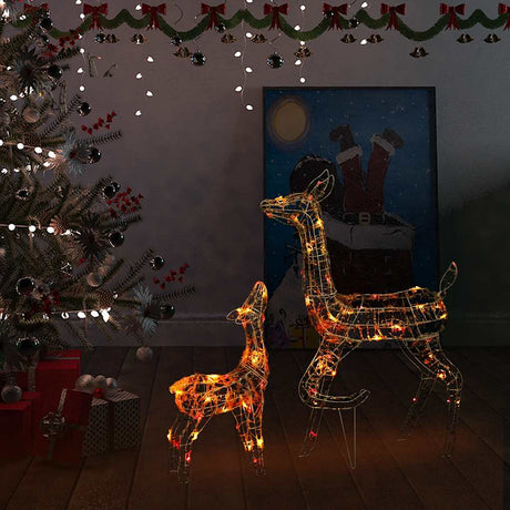 Vidaxl Christmas Decorations Reindeer Family 160 LED Multi -farvet akryl