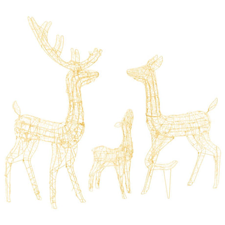 Vidaxl juledekorationer Reindeer Familie 300 LEDS Varm hvid akryl