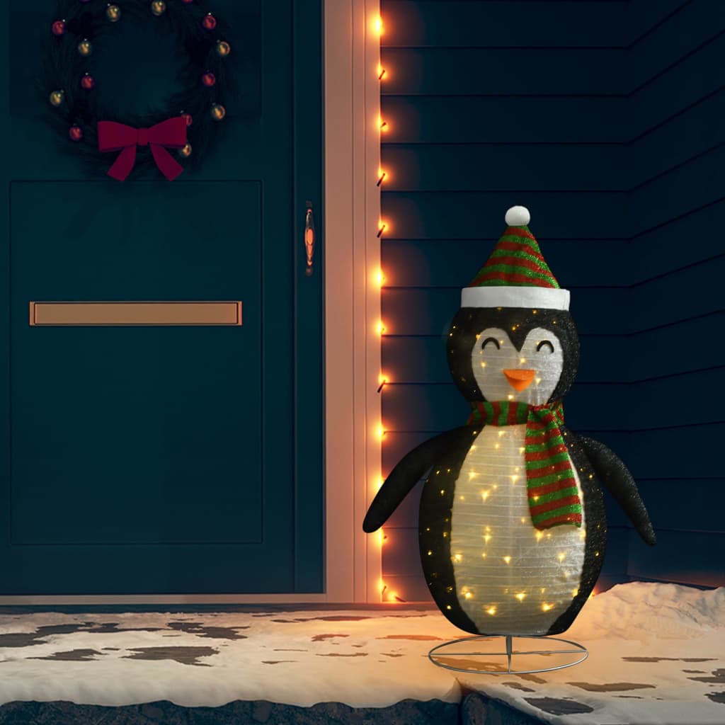 Vidaxl Christmas Penguin Dekorativ førte 120 cm luksusstof