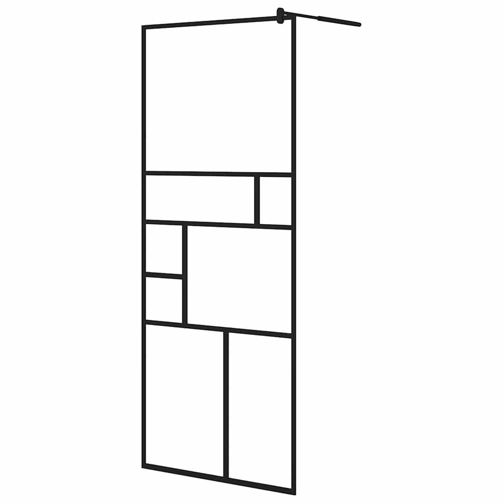 Vidaxl walk-in brusevæg 80x195 cm ESG-Glas Transparent og sort