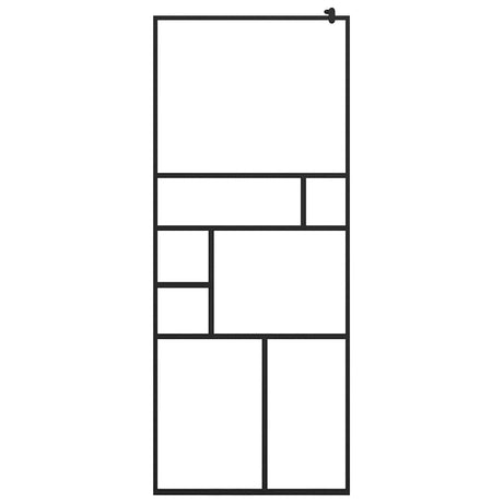 Vidaxl walk-in brusevæg 80x195 cm ESG-Glas Transparent og sort