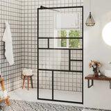 Vidaxl walk-in brusevæg 80x195 cm ESG-Glas Transparent og sort