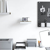 Vidaxl wandschap zwevend 23x23,5x3,8 cm mdf eikenkleurig en wit