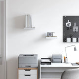 Vidaxl wandschappen zwevend 2 st 23x23,5x3,8 cm mdf eikenkleurig wit