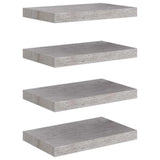Vidaxl wandschappen 4 st zwevend 40x23x3,8 cm mdf betongrijs