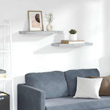 Vidaxl wandschappen zwevend 2 st 60x23,5x3,8 cm mdf betongrijs