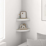 Vidaxl hoekwandschappen 2 st 25x25x3,8 cm mdf eikenkleurig en wit