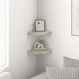 Vidaxl hoekwandschappen 2 st 25x25x3,8 cm mdf betongrijs