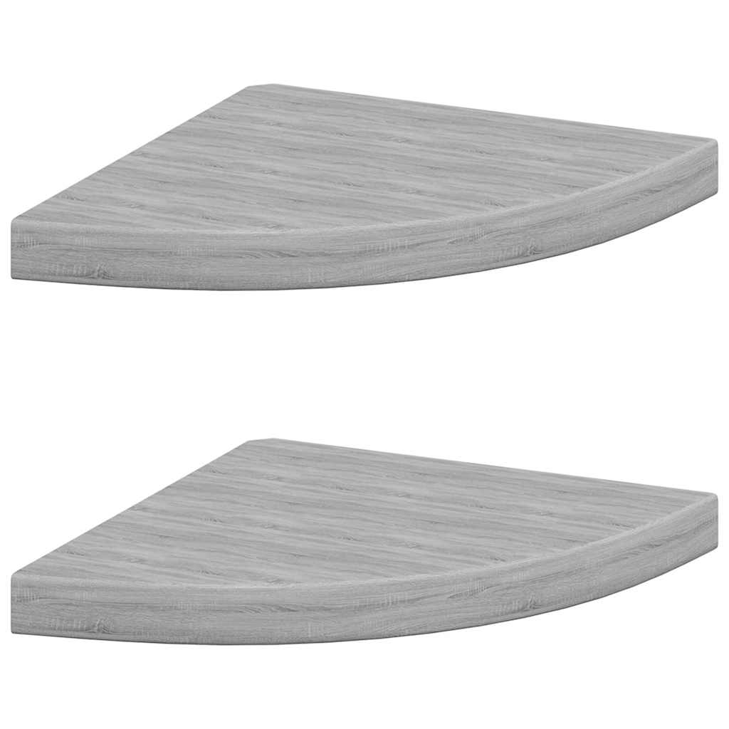Vidaxl hoekwandschappen 2 st 35x35x3,8 cm mdf betongrijs