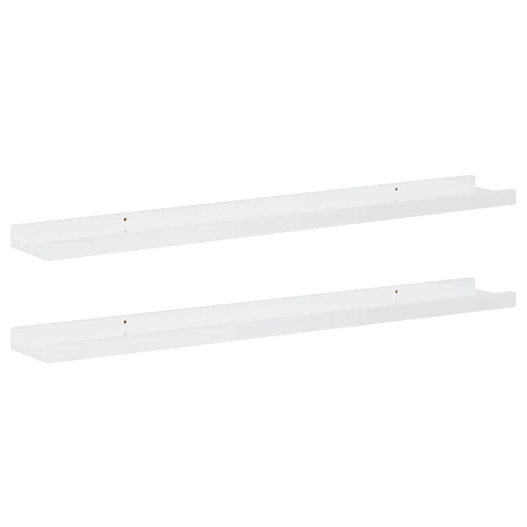 Vidaxl wandschappen 2 st 80x9x3 cm hoogglans wit