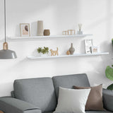 Vidaxl wandschappen 2 st 115x9x3 cm hoogglans wit