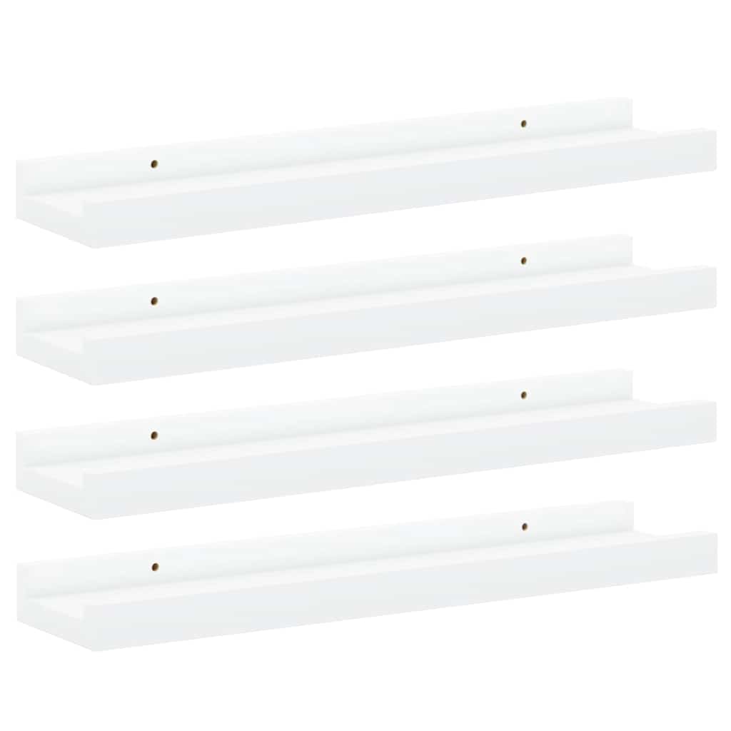 Vidaxl wandschappen 4 st 40x9x3 cm wit
