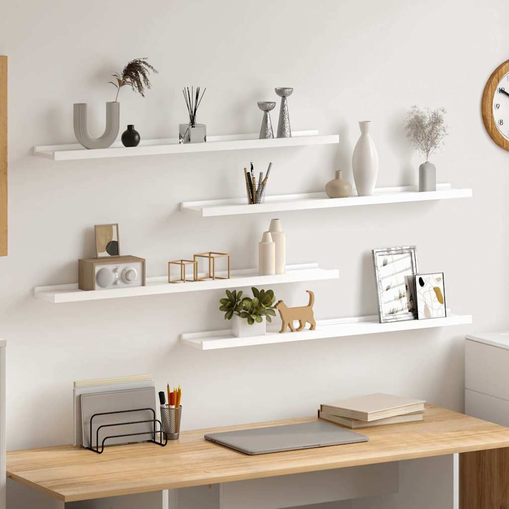Vidaxl wandschappen 4 st 80x9x3 cm wit
