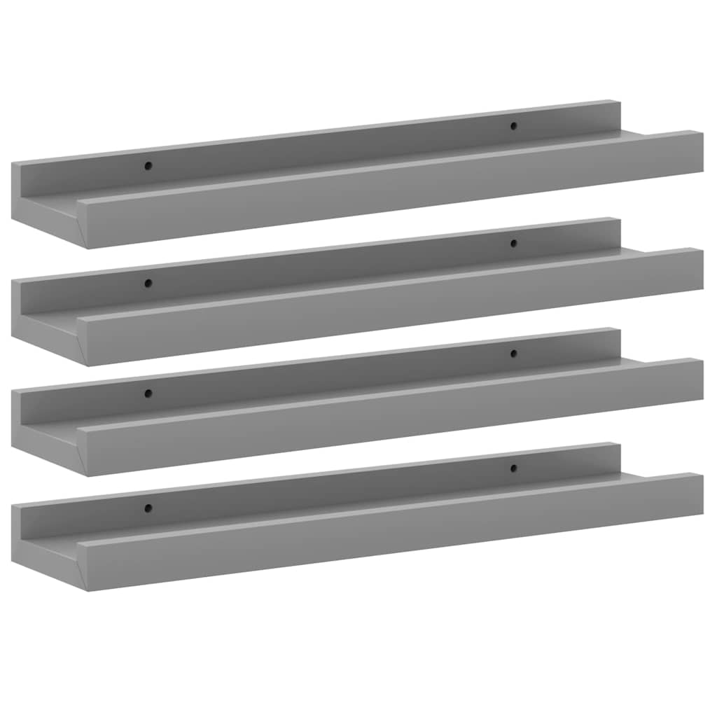 Vidaxl wandschappen 4 st 40x9x3 cm grijs