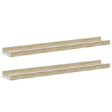 Vidaxl wandschappen 2 st 60x9x3 cm wit en sonoma eikenkleurig