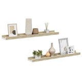Vidaxl wandschappen 2 st 60x9x3 cm wit en sonoma eikenkleurig