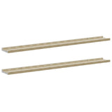 Vidaxl wandschappen 2 st 100x9x3 cm wit en sonoma eikenkleurig