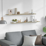 Vidaxl wandschappen 2 st 100x9x3 cm wit en sonoma eikenkleurig