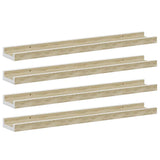 Vidaxl wandschappen 4 st 60x9x3 cm wit en sonoma eikenkleurig