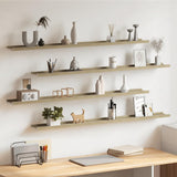 Vidaxl wandschappen 4 st 115x9x3 cm wit en sonoma eikenkleurig