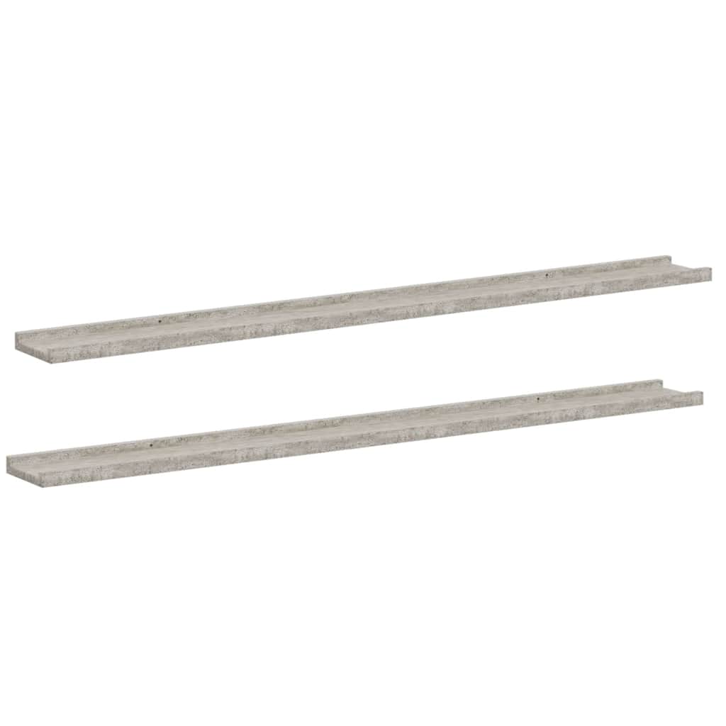 Vidaxl wandschappen 2 st 115x9x3 cm betongrijs