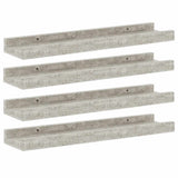 Vidaxl wandschappen 4 st 40x9x3 cm betongrijs