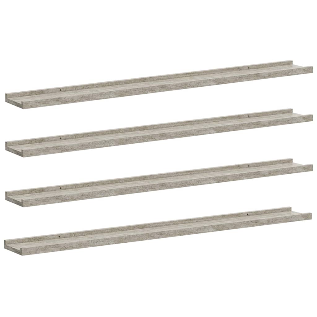 Vidaxl wandschappen 4 st 100x9x3 cm betongrijs