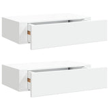Vidaxl wandschappen 2 st met lade 40x23,5x10 cm mdf wit