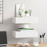 Vidaxl wandschappen 2 st met lade 40x23,5x10 cm mdf wit