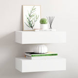 Vidaxl wandschappen 2 st met lade 40x23,5x10 cm mdf wit