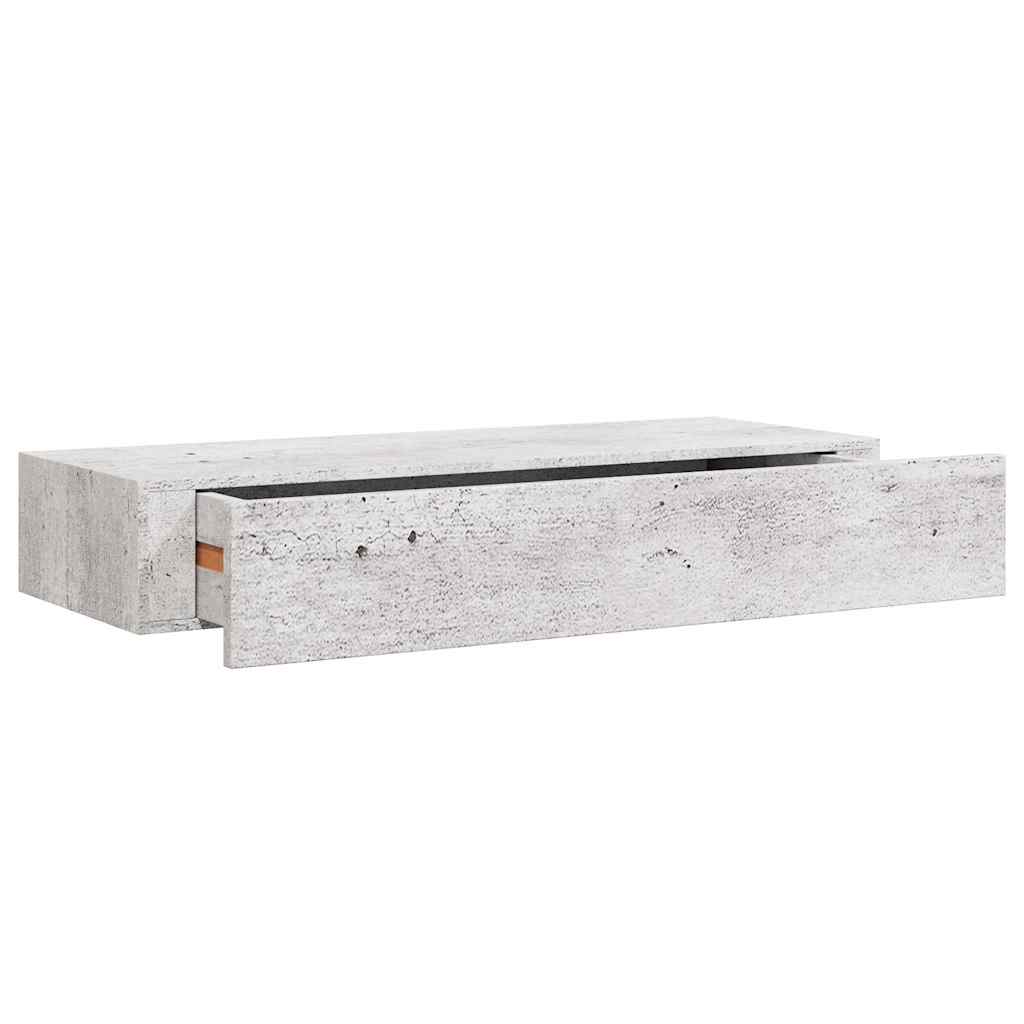 Vidaxl wandschap met lade 60x23,5x10 cm mdf betongrijs
