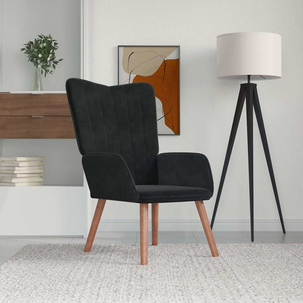 Vidaxl relaxstoel fluweel zwart