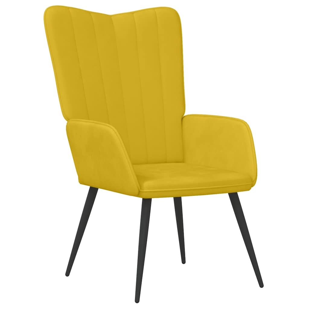 Vidaxl relaxstoel fluweel mosterdgeel