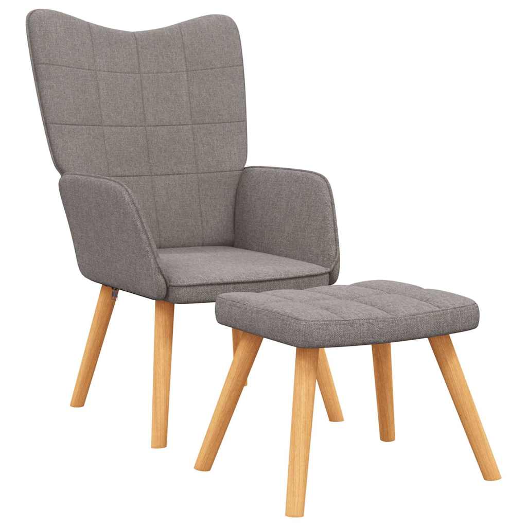 Vidaxl relaxstoel met voetenbank stof taupe