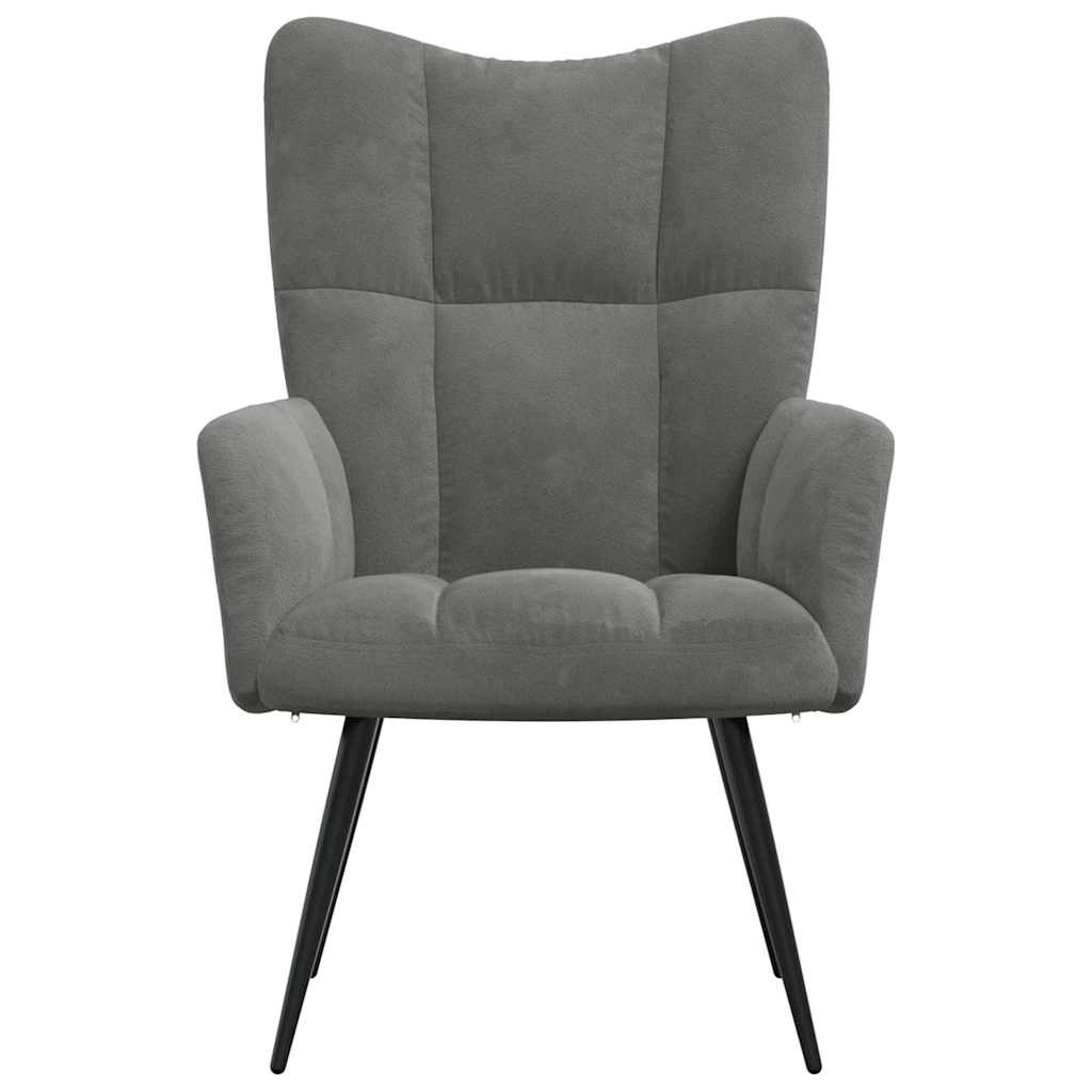 Vidaxl relaxstoel fluweel donkergrijs