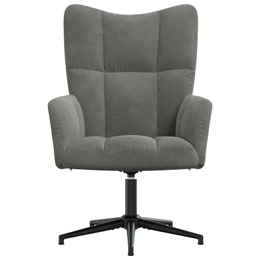 Vidaxl relaxstoel fluweel donkergrijs