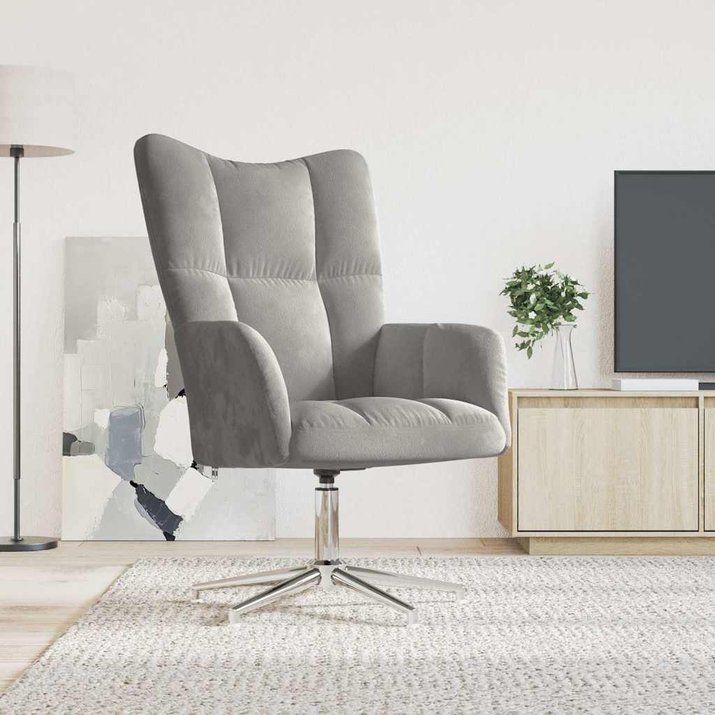 Vidaxl relaxstoel fluweel lichtgrijs