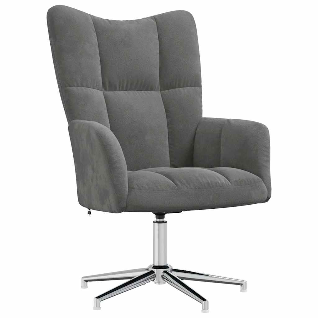 Vidaxl relaxstoel fluweel donkergrijs
