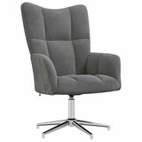 Vidaxl relaxstoel fluweel donkergrijs