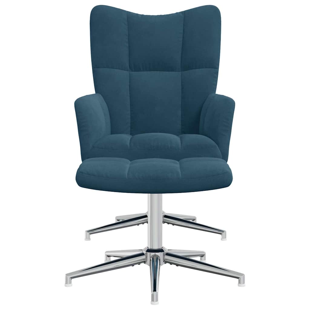 Vidaxl relaxstoel met voetenbank fluweel blauw