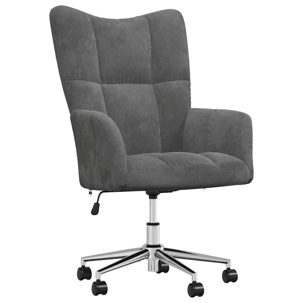 Vidaxl relaxstoel fluweel donkergrijs