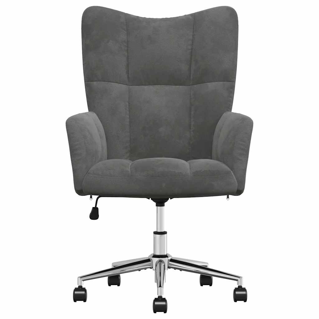 Vidaxl relaxstoel fluweel donkergrijs