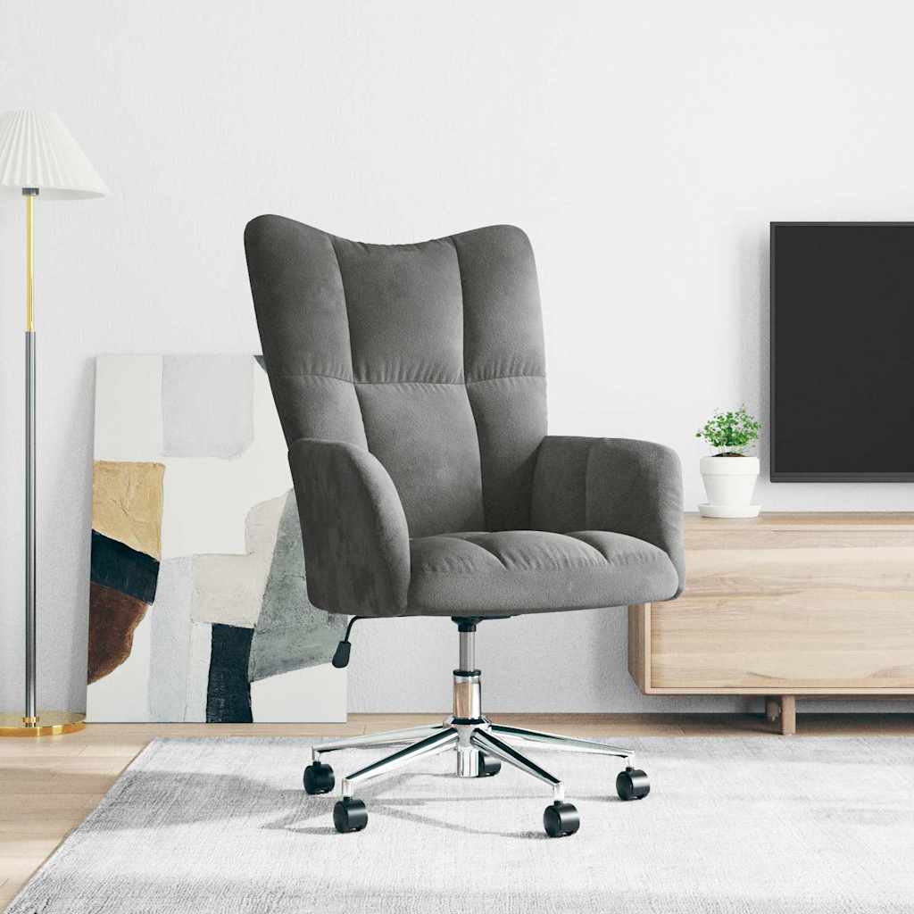 Vidaxl relaxstoel fluweel donkergrijs