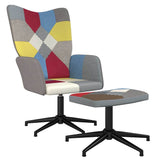 Vidaxl relaxstoel met voetenbank patchwork stof