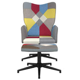 Vidaxl relaxstoel met voetenbank patchwork stof