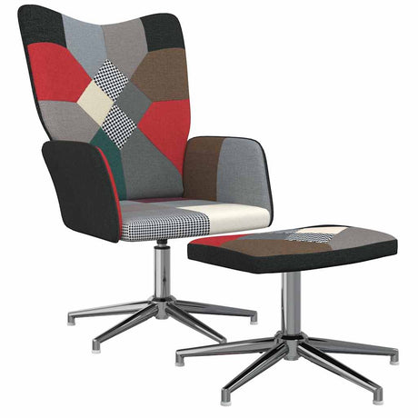 Vidaxl relaxstoel met voetenbank patchwork stof