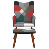 Vidaxl schommelstoel met voetenbank patchwork stof