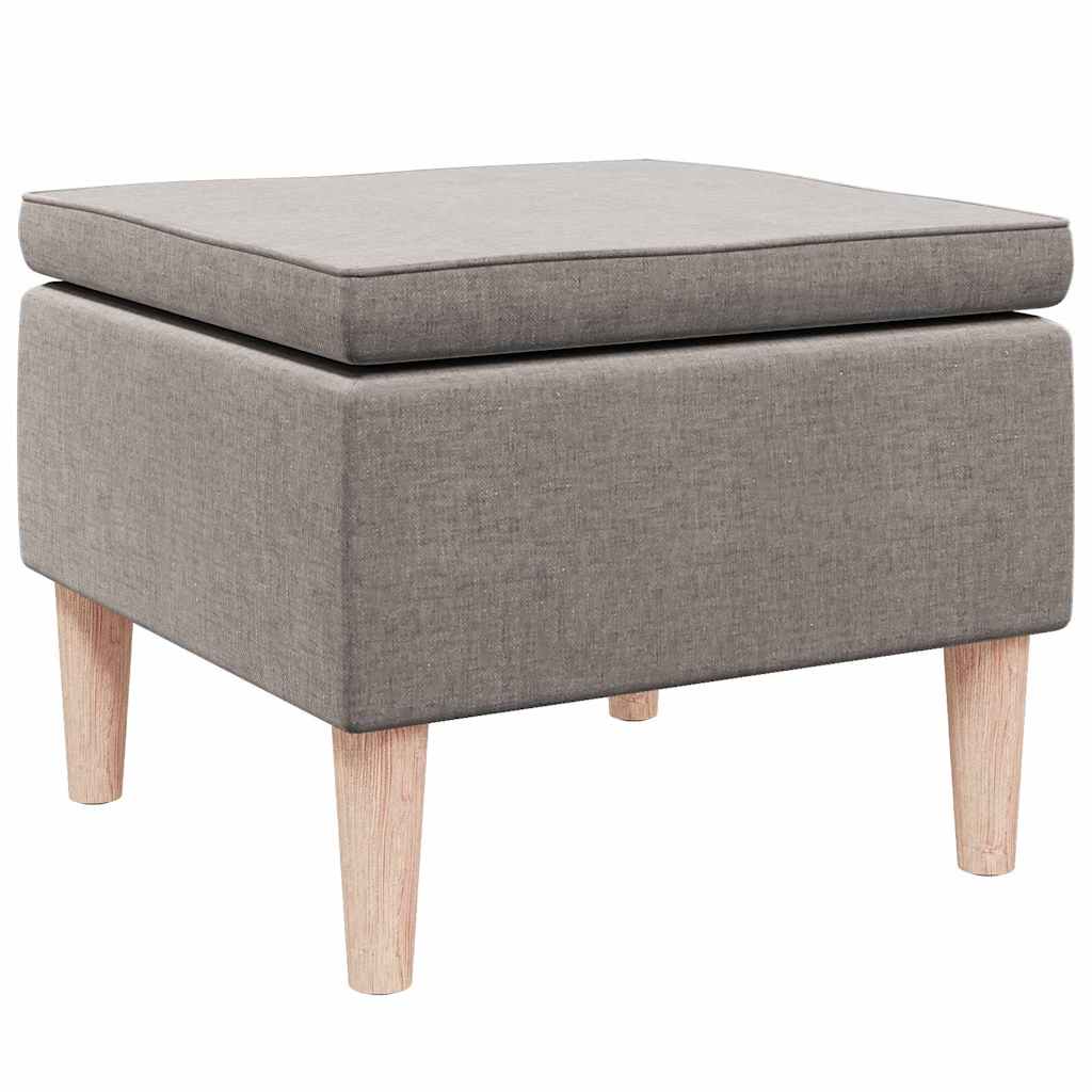 Vidaxl kruk met houten poten stof taupe
