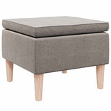 Vidaxl kruk met houten poten stof taupe
