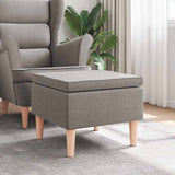 Vidaxl kruk met houten poten stof taupe